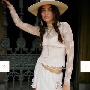 Free People Lady Lux Layering Top In Color Evening Creme $40